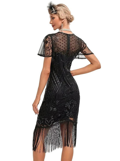 Robe Cocktail Année 20 Noire - Louise Vintage