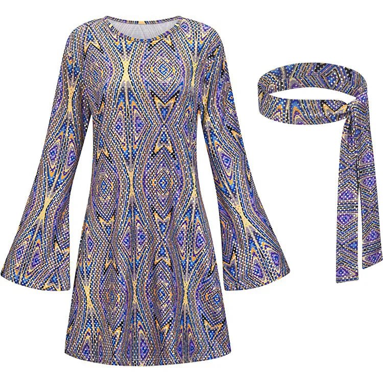 Robe Courte Année 70 Imprimée - Louise Vintage