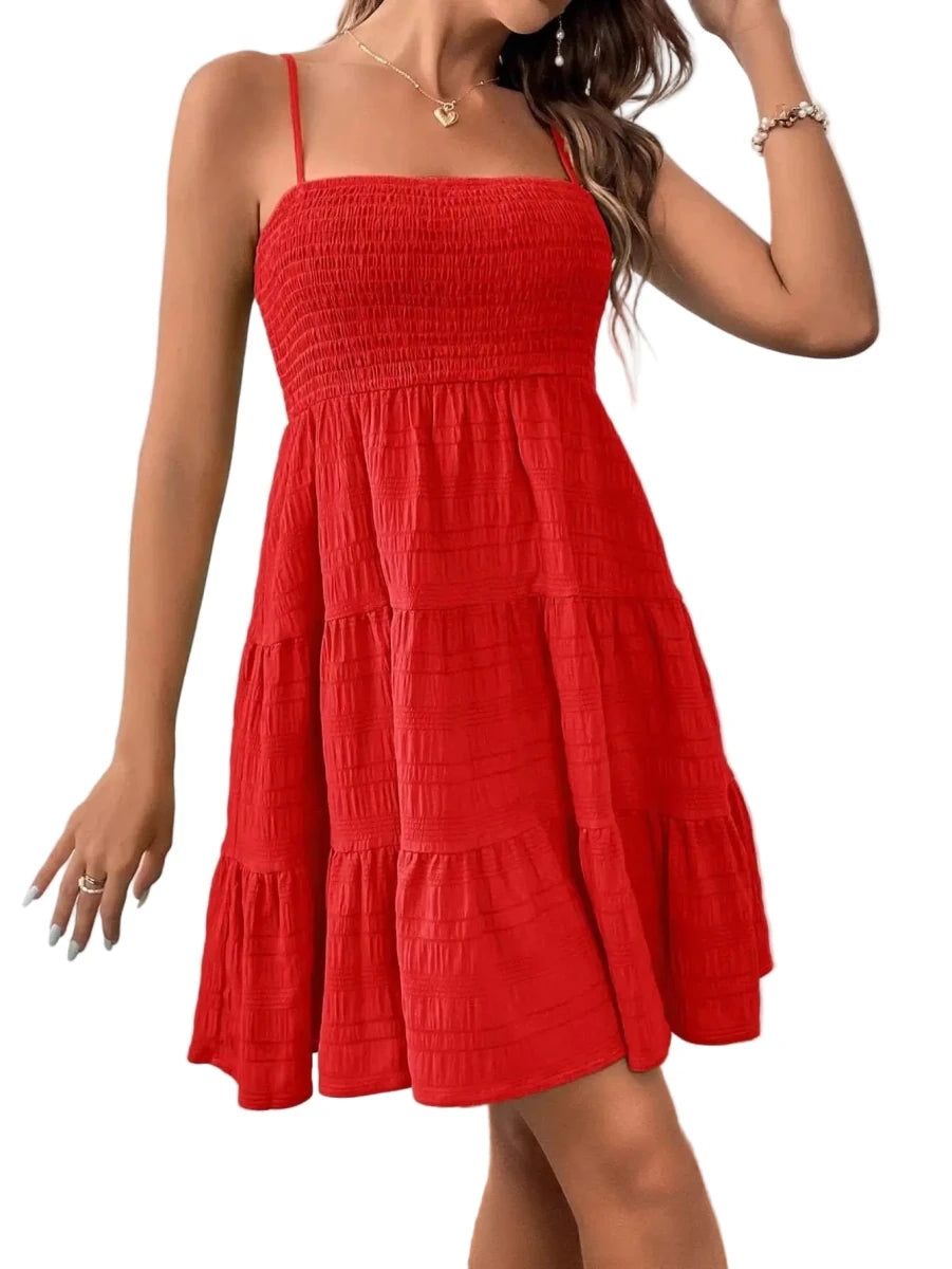 Robe Courte Année 70 Rouge - Louise Vintage