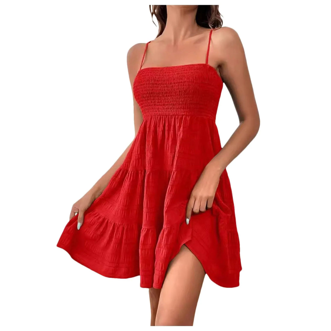Robe Courte Année 70 Rouge - Louise Vintage