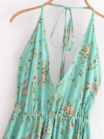 Robe Courte Année 70 Turquoise - Louise Vintage