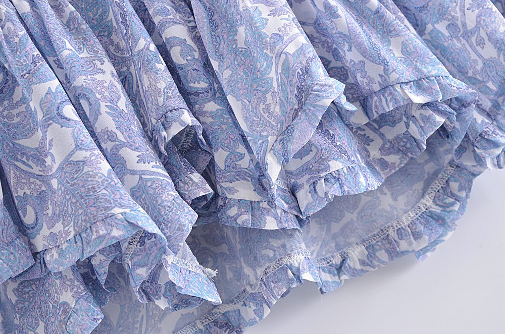 Robe Courte Vintage Fleurie Bleu - Louise Vintage