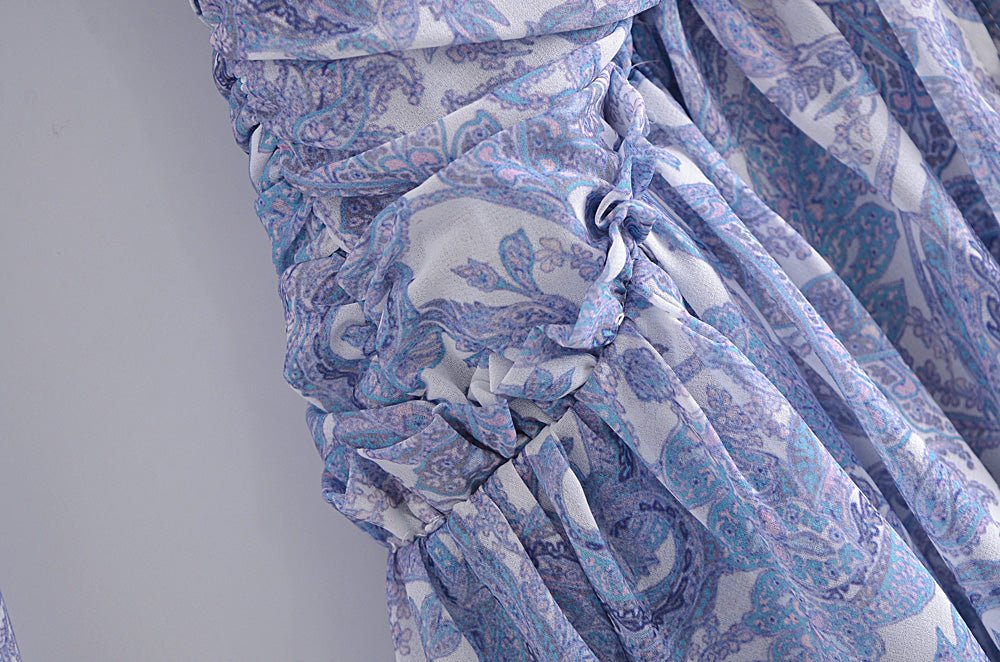 Robe Courte Vintage Fleurie Bleu - Louise Vintage