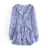 Robe Courte Vintage Fleurie Bleu - Louise Vintage