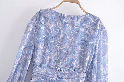 Robe Courte Vintage Fleurie Bleu - Louise Vintage