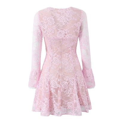Robe Courte Vintage Fleurie Rose - Louise Vintage