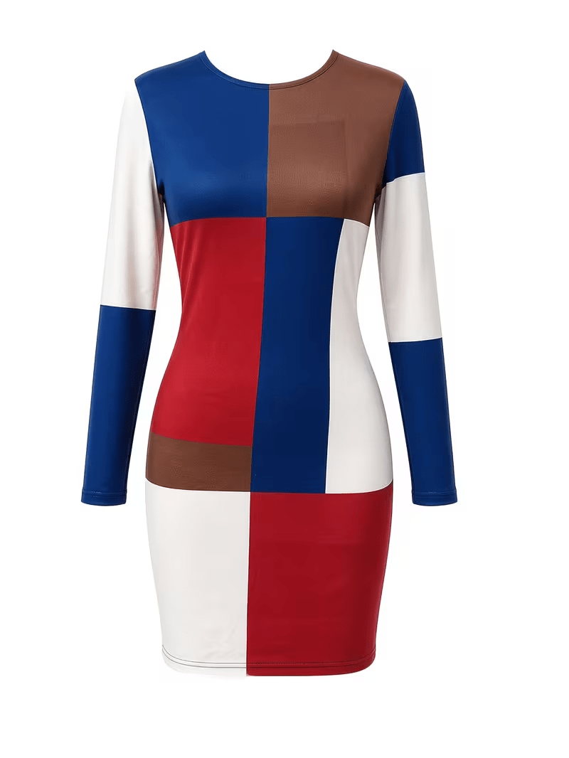 Robe Crayon Année 50 Bleu Carreaux - Louise Vintage