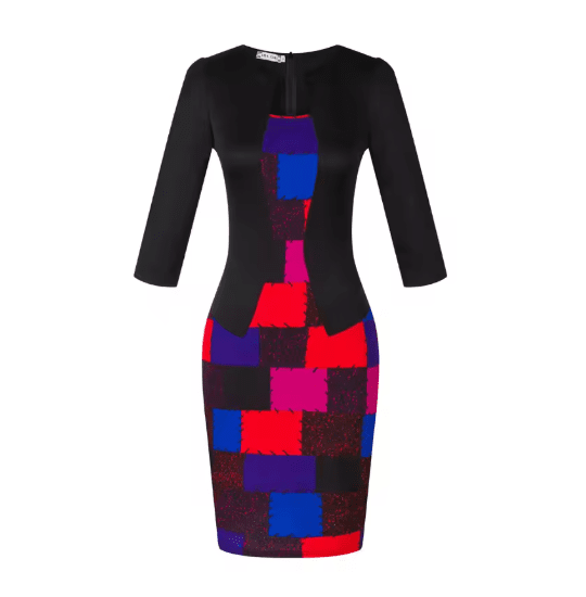 Robe Crayon Année 50 Rouge Carreaux - Louise Vintage