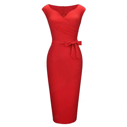 Robe Crayon Année 50 Rouge Pois - Louise Vintage
