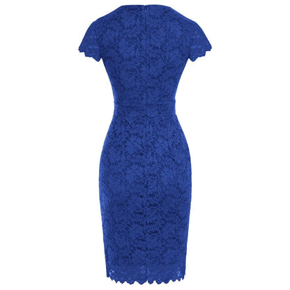 Robe Crayon Vintage Année 50 Bleu - Louise Vintage