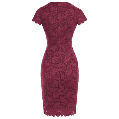 Robe Crayon Vintage Année 50 Bordeaux - Louise Vintage
