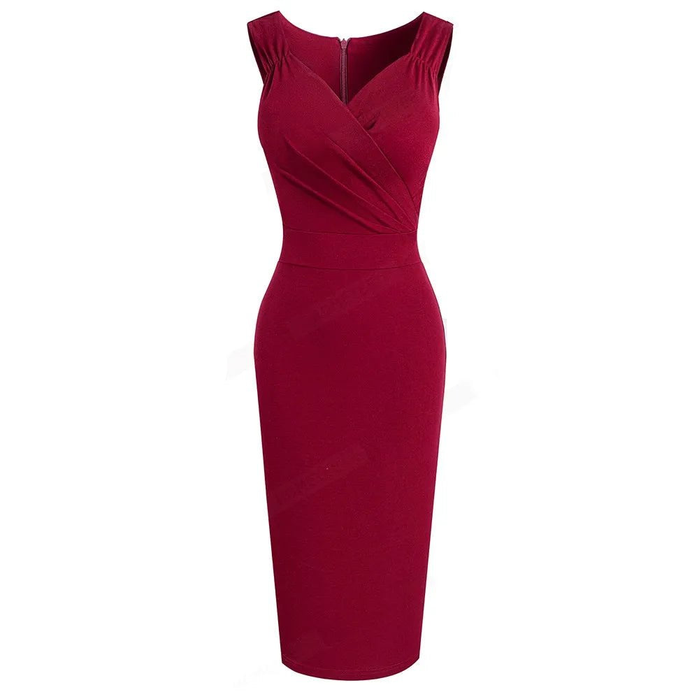Robe Crayon Vintage Année 50 Bordeaux - Louise Vintage