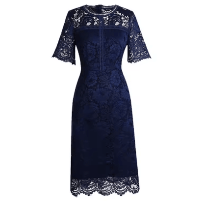 Robe Crayon Vintage Année 50 Marine - Louise Vintage