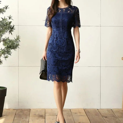 Robe Crayon Vintage Année 50 Marine - Louise Vintage