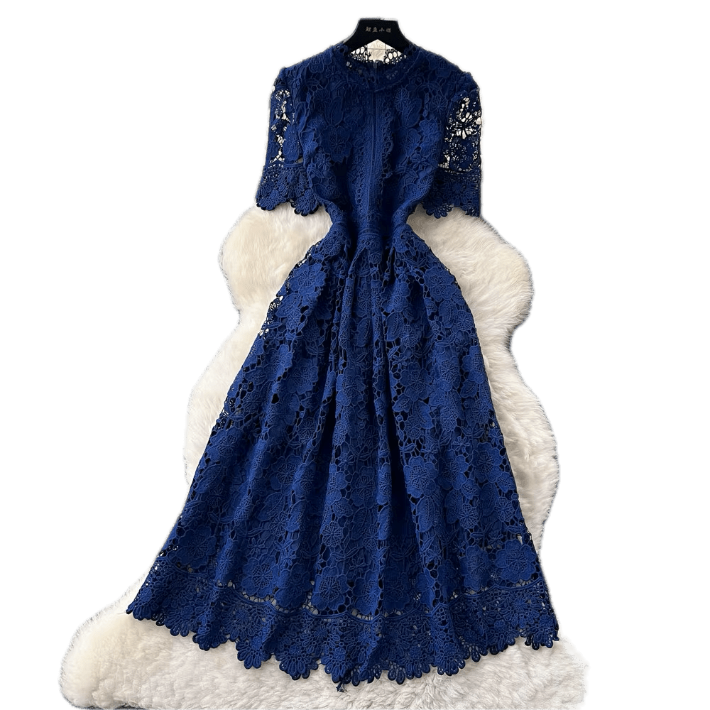 Robe Crayon Vintage Année 50 Marine - Louise Vintage