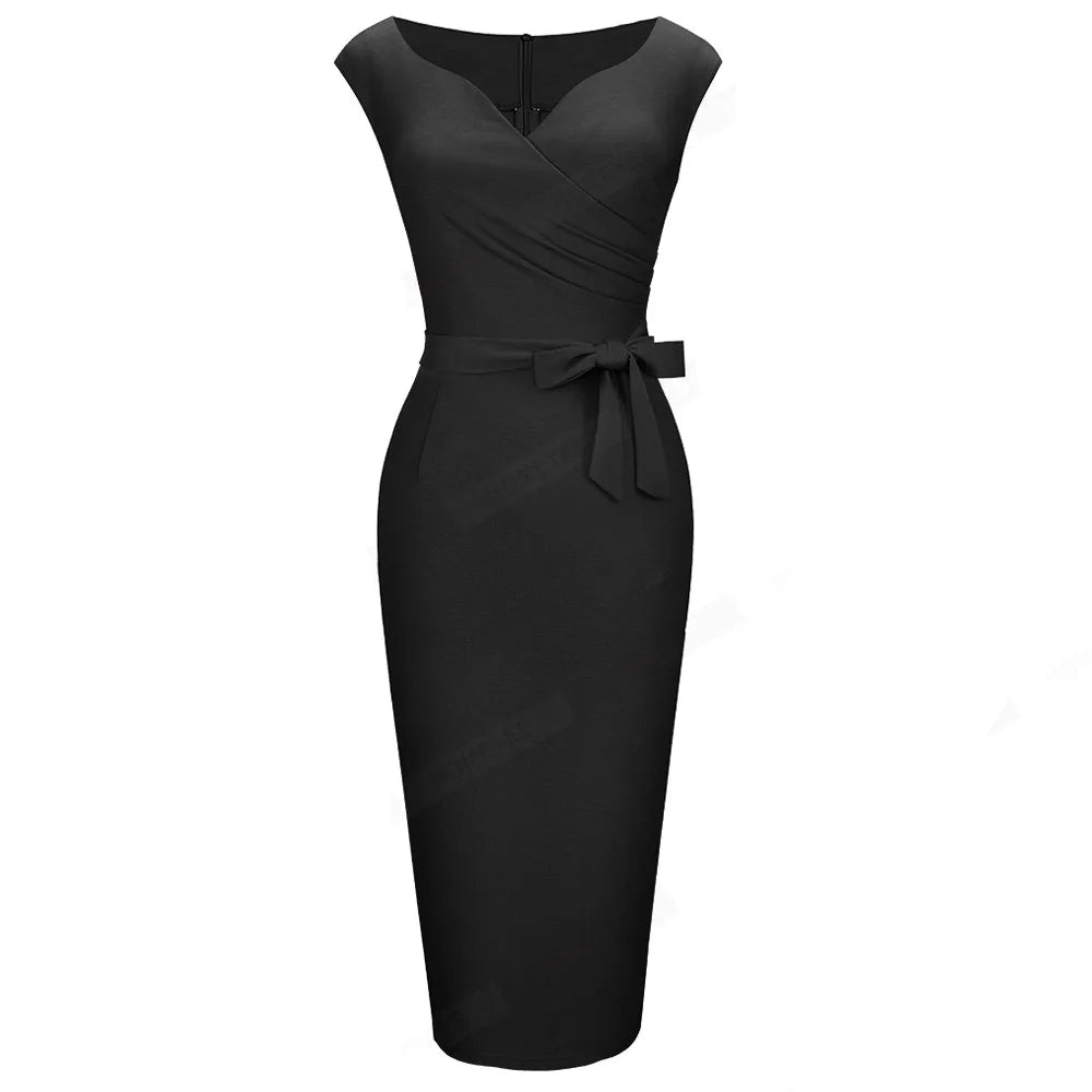 Robe Crayon Vintage Année 50 Noir - Louise Vintage