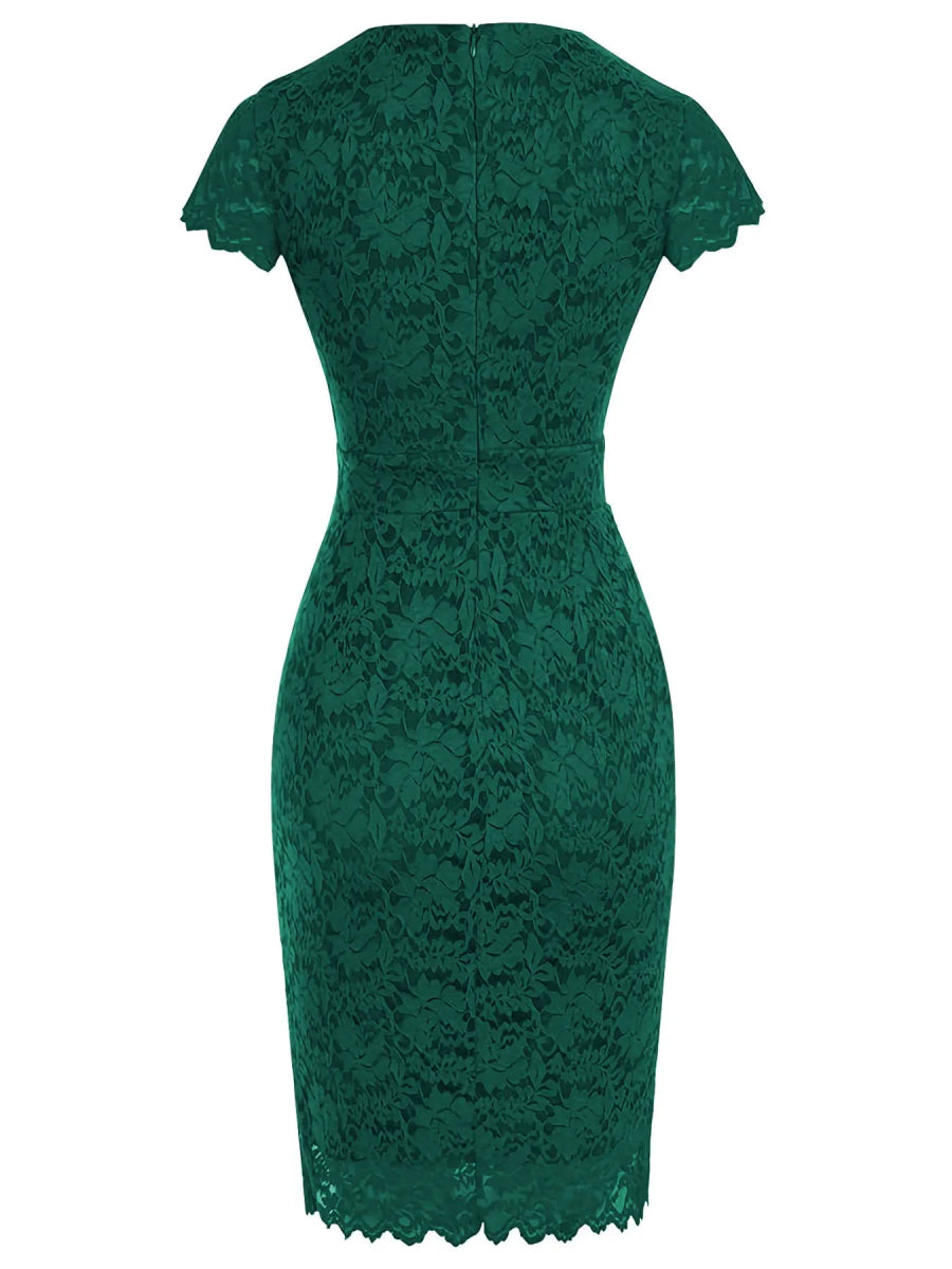 Robe Crayon Vintage Année 50 Vert - Louise Vintage