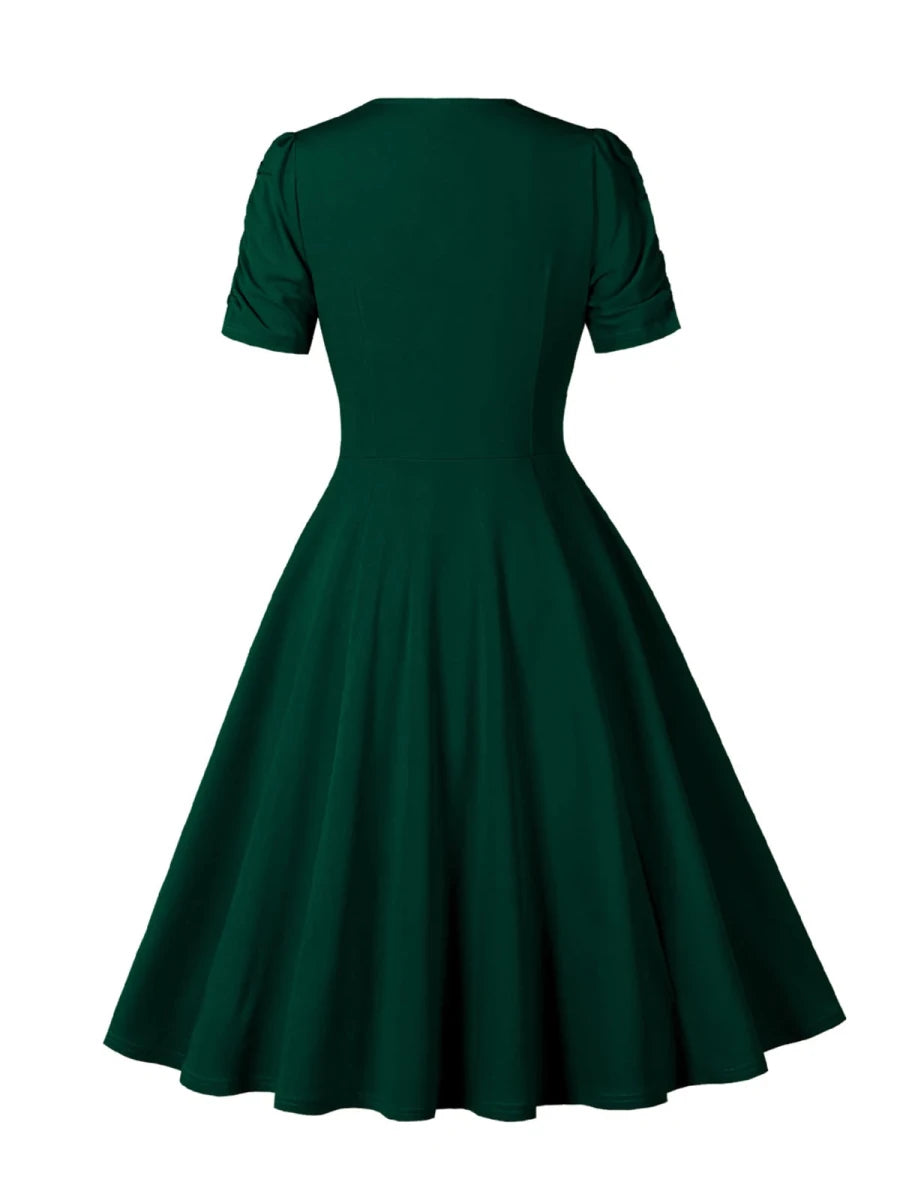 Robe de Cérémonie Année 50 Verte - Louise Vintage