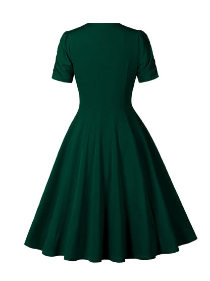 Robe de Cérémonie Année 50 Verte - Louise Vintage