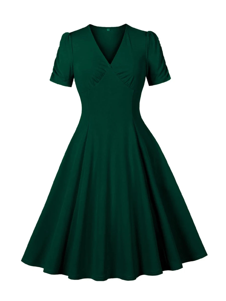 Robe de Cérémonie Année 50 Verte - Louise Vintage