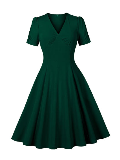 Robe de Cérémonie Année 50 Verte - Louise Vintage