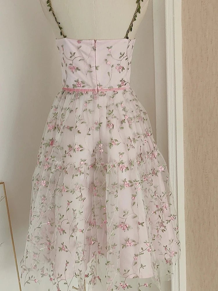 Robe de Cérémonie Vintage Fleurie Rose - Louise Vintage Robe de Cérémonie Vintage Fleurie Rose - Louise Vintage