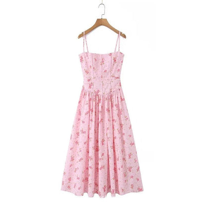 Robe de Cérémonie Vintage Fleurie Rose - Louise Vintage