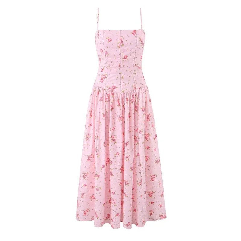 Robe de Cérémonie Vintage Fleurie Rose - Louise Vintage