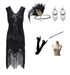 Robe de Cocktail Année 20 Noire (Avec Accessoires) - Louise Vintage