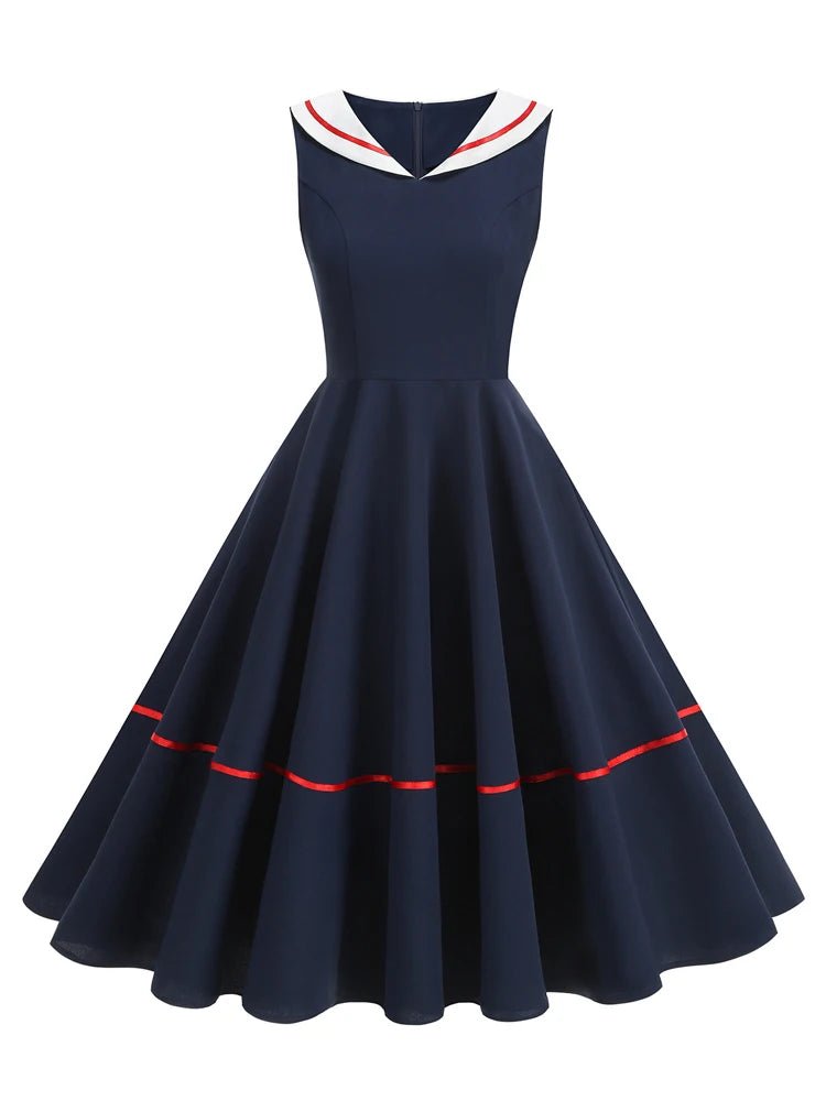 Robe de Soirée Année 50 Marine - Louise Vintage