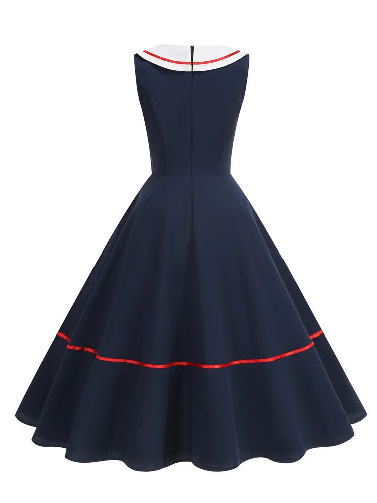 Robe de Soirée Année 50 Marine - Louise Vintage