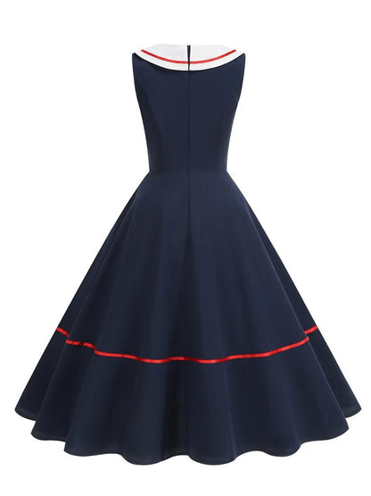 Robe de Soirée Année 50 Marine - Louise Vintage