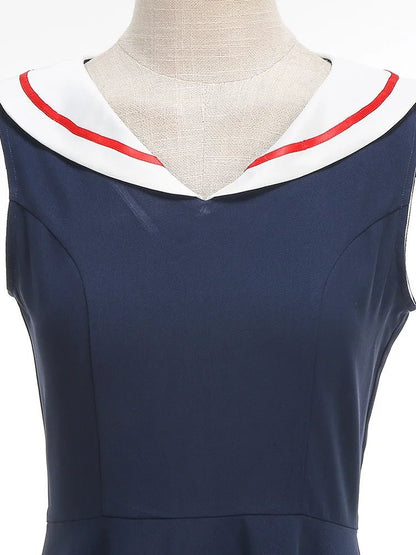 Robe de Soirée Année 50 Marine - Louise Vintage