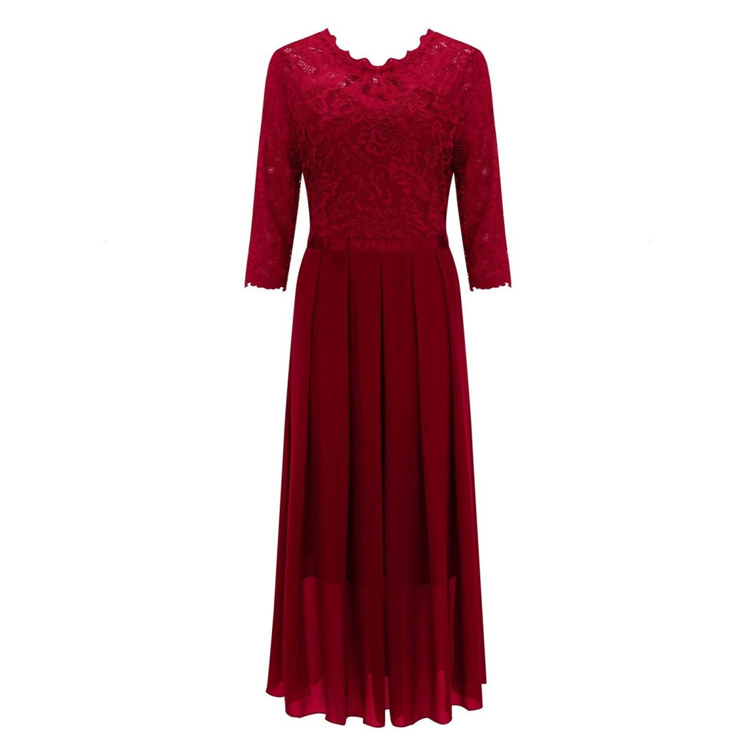 Robe de Soirée des Années 50 Dentelle Bordeaux - Louise Vintage