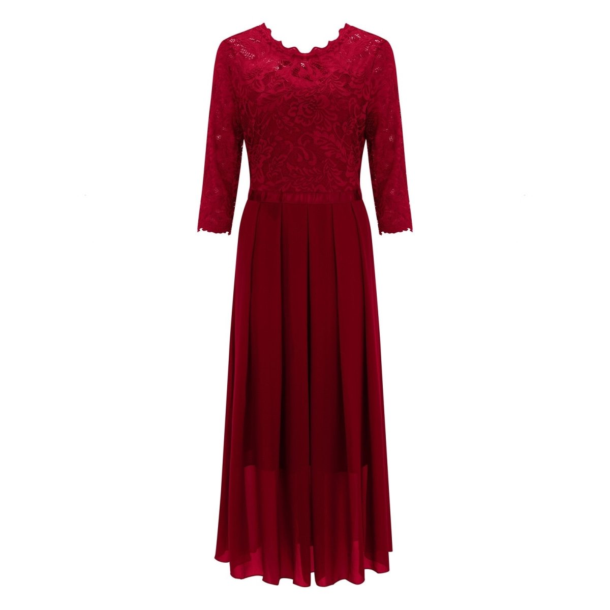 Robe de Soirée des Années 50 Dentelle Bordeaux - Louise Vintage