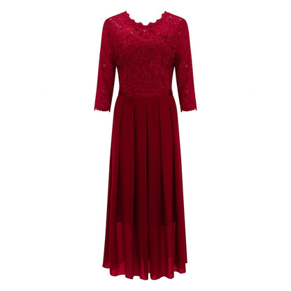 Robe de Soirée des Années 50 Dentelle Bordeaux - Louise Vintage