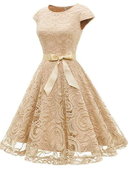 Robe de Soirée des Années 50 Dentelle Café - Louise Vintage