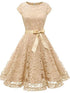 Robe de Soirée des Années 50 Dentelle Café - Louise Vintage