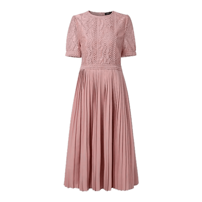 Robe Dentelle Rose Pale Vintage - Louise Vintage