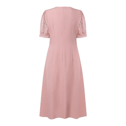 Robe Dentelle Rose Pale Vintage - Louise Vintage