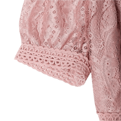 Robe Dentelle Rose Pale Vintage - Louise Vintage