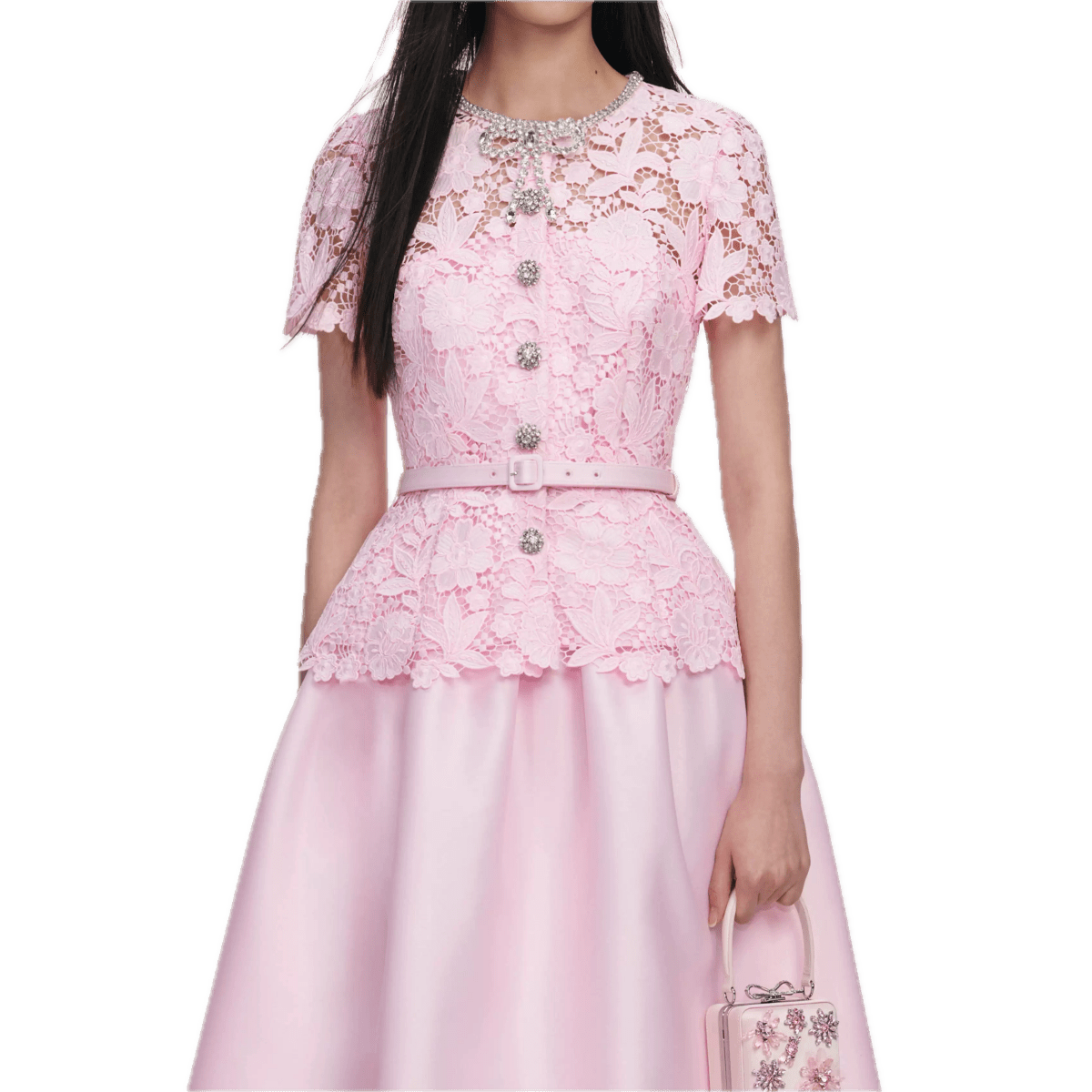 Robe Dentelle Rose Vintage - Louise Vintage