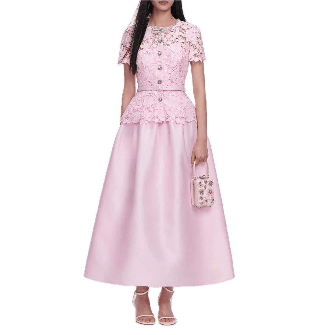 Robe Dentelle Rose Vintage - Louise Vintage