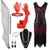 Robe des Années 20 30 Rouge (Avec Accessoires) - Louise Vintage