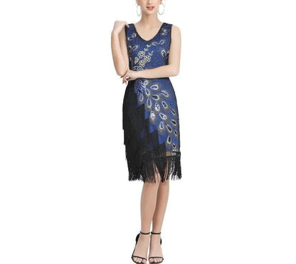 Robe des Années 20 Bleu - Louise Vintage