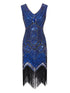 Robe des Années 20 Bleue Grande Taille - Louise Vintage