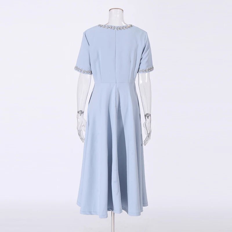Robe des Années 40 50 Bleu - Louise Vintage