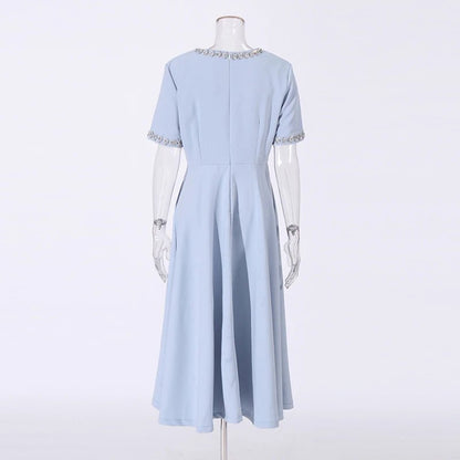 Robe des Années 40 50 Bleu - Louise Vintage