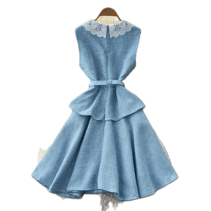Robe des Années 40 50 Bleu - Louise Vintage