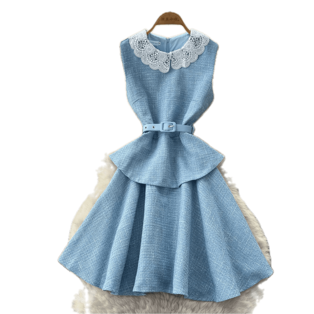 Robe des Années 40 50 Bleu - Louise Vintage
